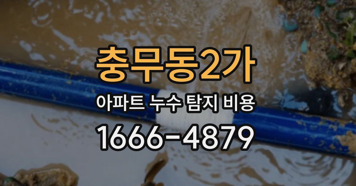 충무동2가 아파트 누수 탐지 비용