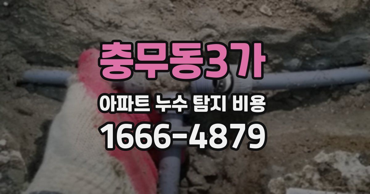 충무동3가 아파트 누수 탐지 비용