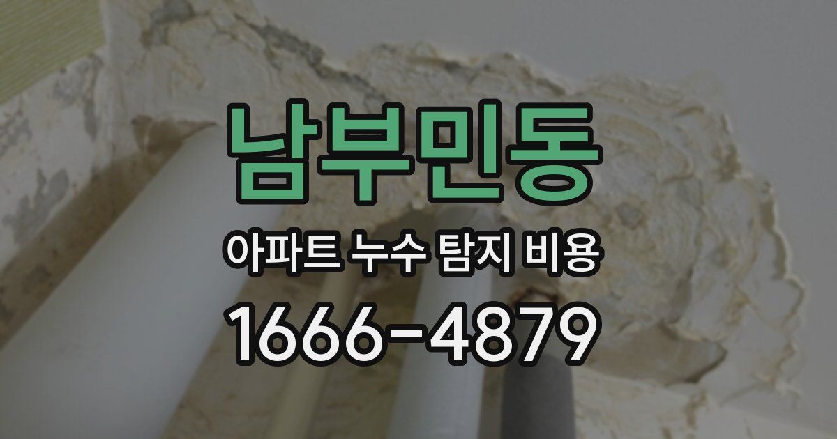 남부민동 아파트 누수 탐지 비용