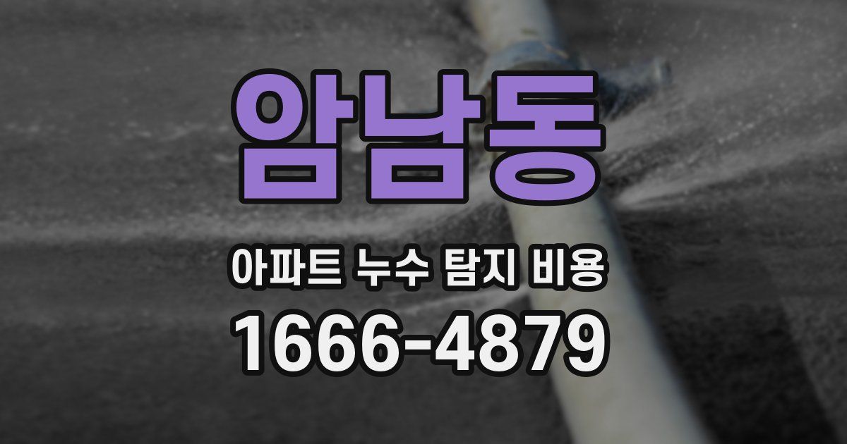 암남동 아파트 누수 탐지 비용