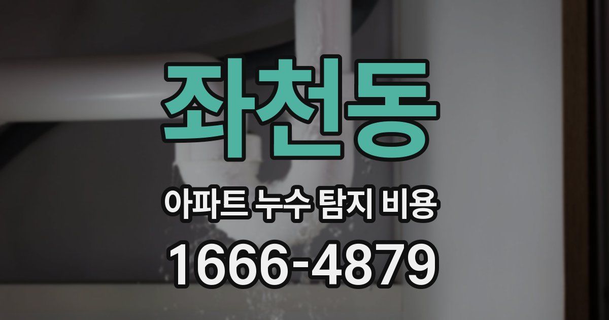 좌천동 아파트 누수 탐지 비용