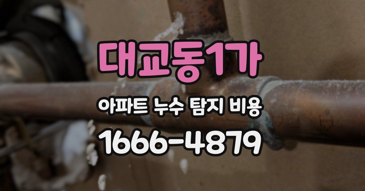대교동1가 아파트 누수 탐지 비용