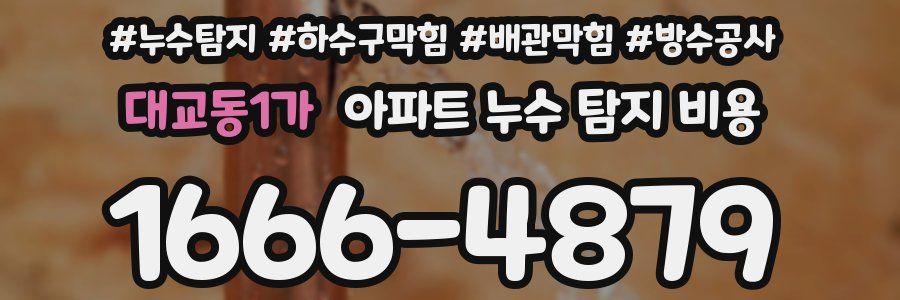 대교동1가 아파트 누수 탐지 비용