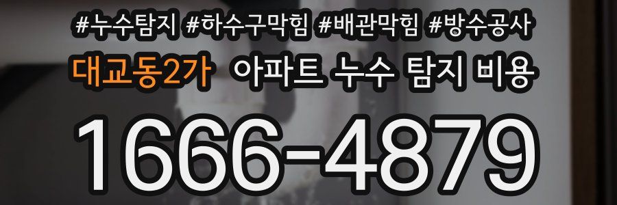 대교동2가 아파트 누수 탐지 비용