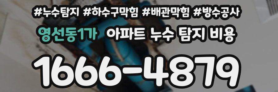 영선동1가 아파트 누수 탐지 비용