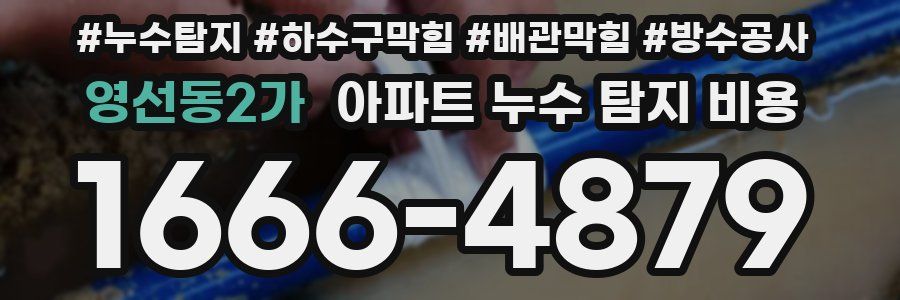 영선동2가 아파트 누수 탐지 비용