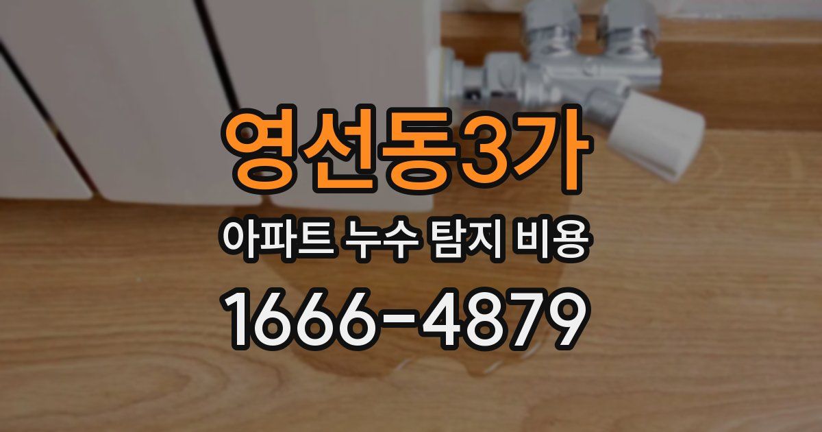 영선동3가 아파트 누수 탐지 비용