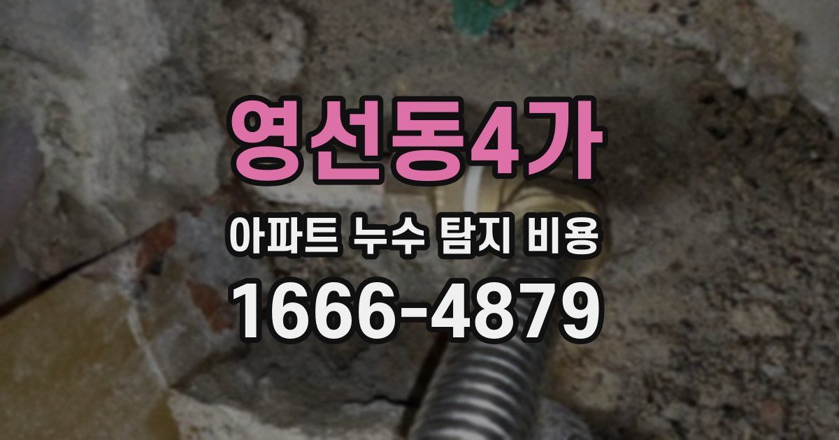 영선동4가 아파트 누수 탐지 비용