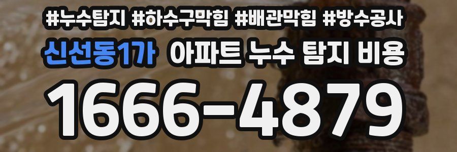 신선동1가 아파트 누수 탐지 비용