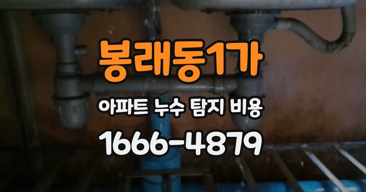 봉래동1가 아파트 누수 탐지 비용
