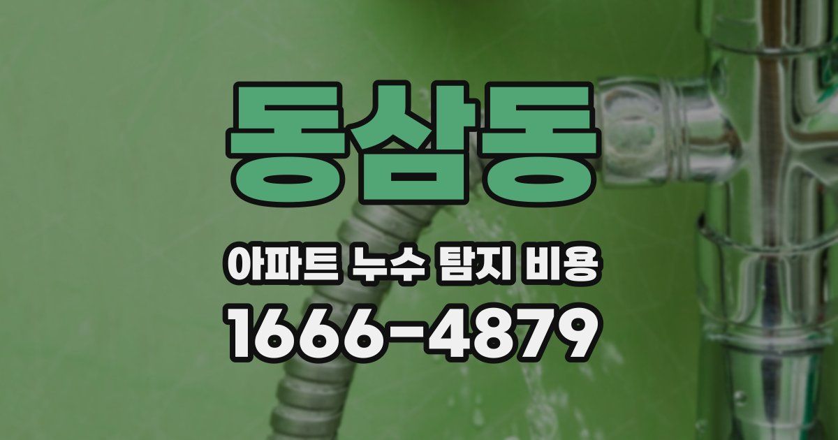동삼동 아파트 누수 탐지 비용