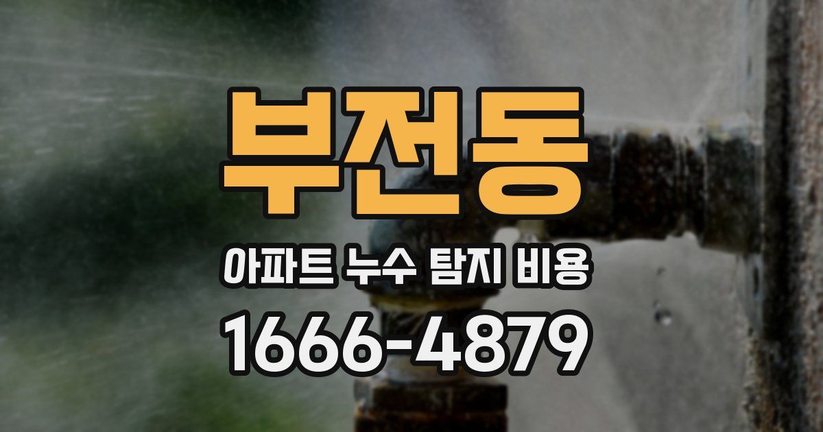 부전동 아파트 누수 탐지 비용