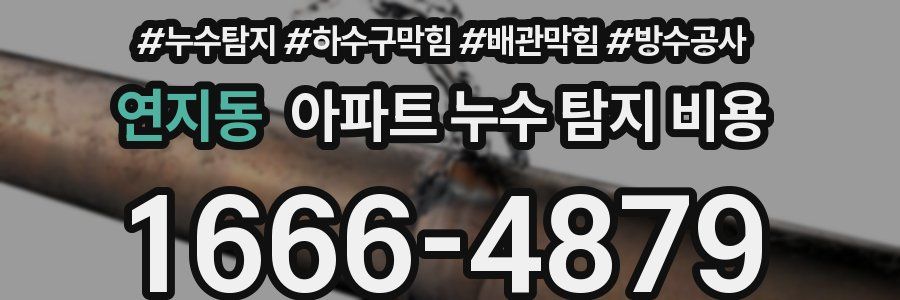 연지동 아파트 누수 탐지 비용