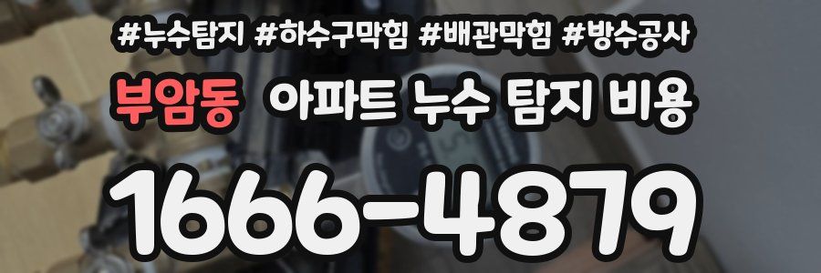 부암동 아파트 누수 탐지 비용