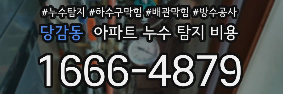 당감동 아파트 누수 탐지 비용