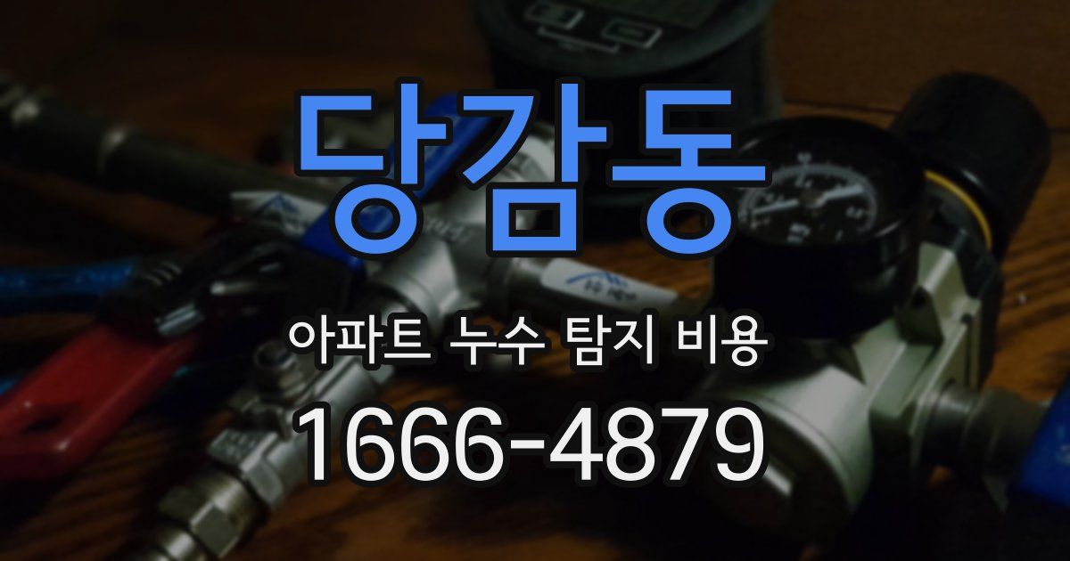 당감동 아파트 누수 탐지 비용