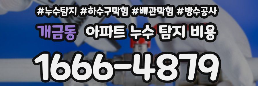 개금동 아파트 누수 탐지 비용