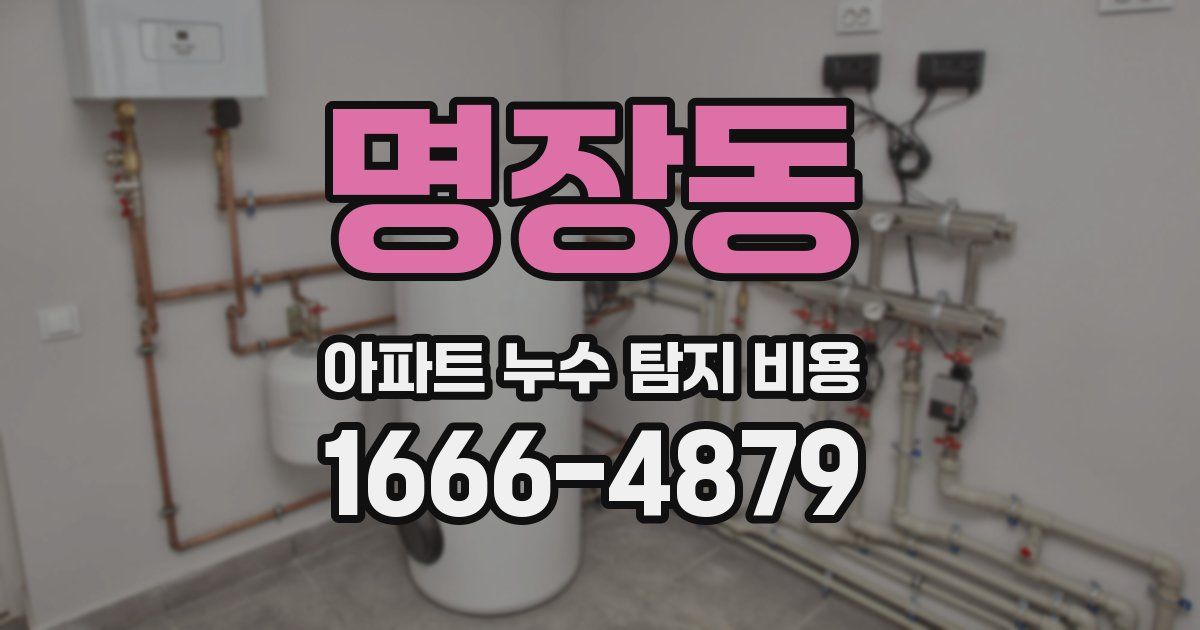 명장동 아파트 누수 탐지 비용