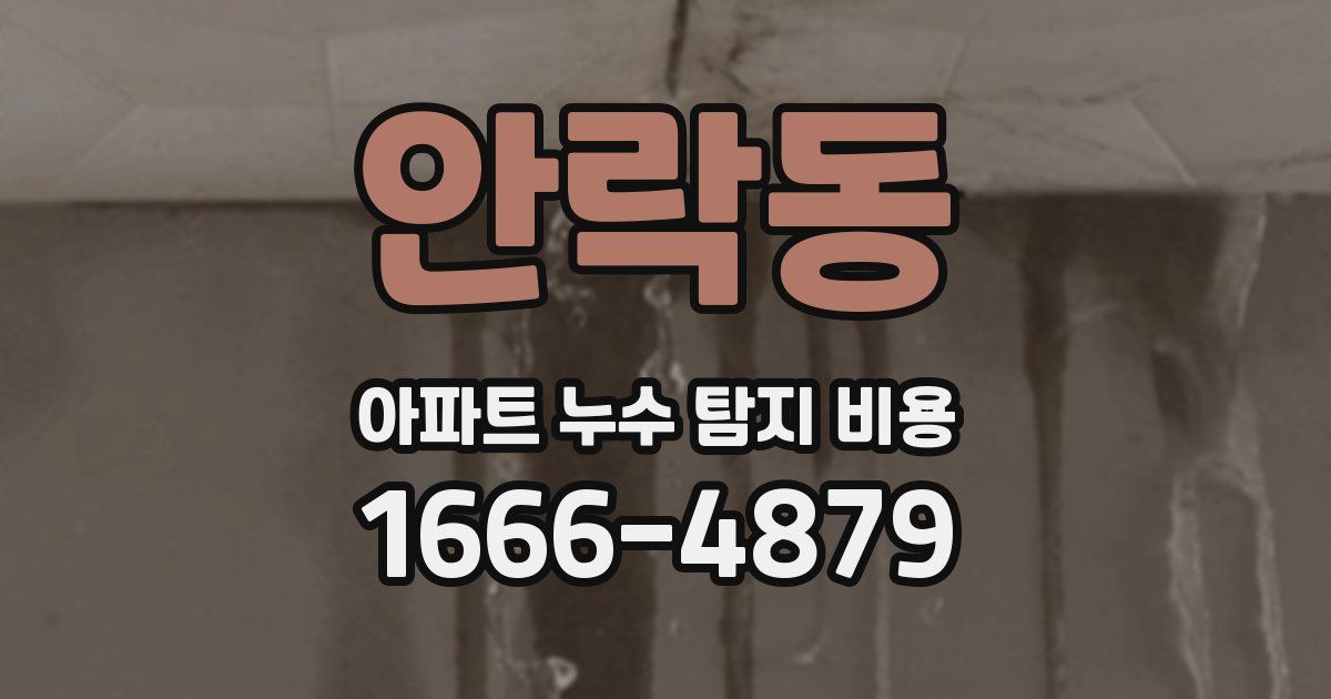 안락동 아파트 누수 탐지 비용