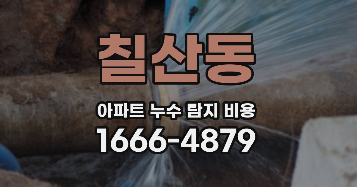 칠산동 아파트 누수 탐지 비용