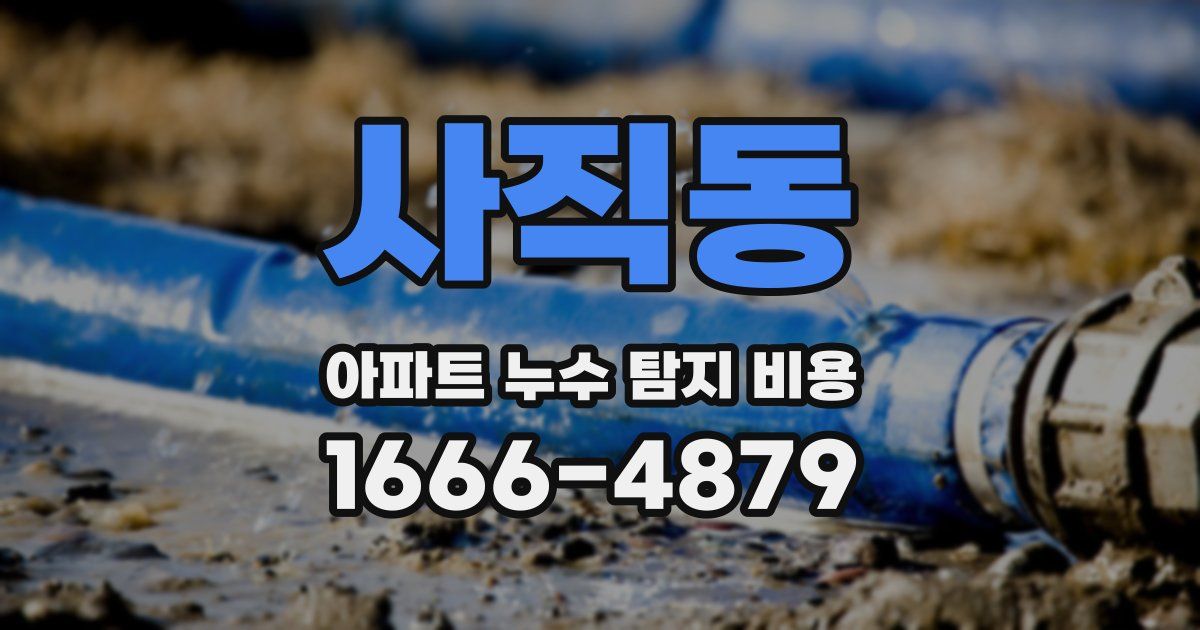 사직동 아파트 누수 탐지 비용