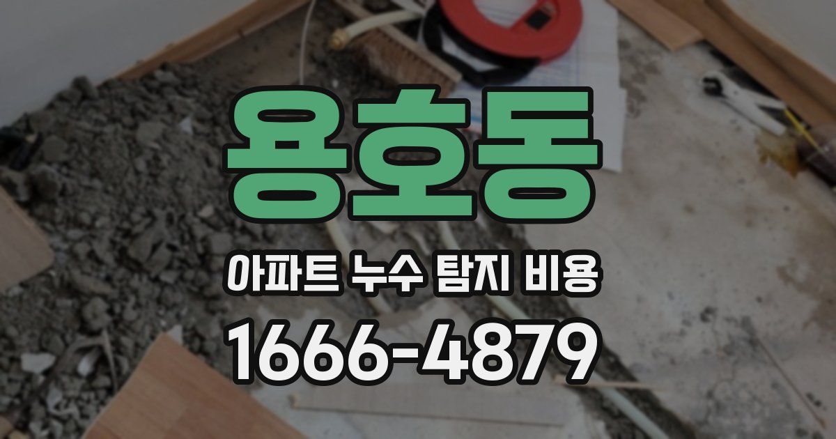 용호동 아파트 누수 탐지 비용