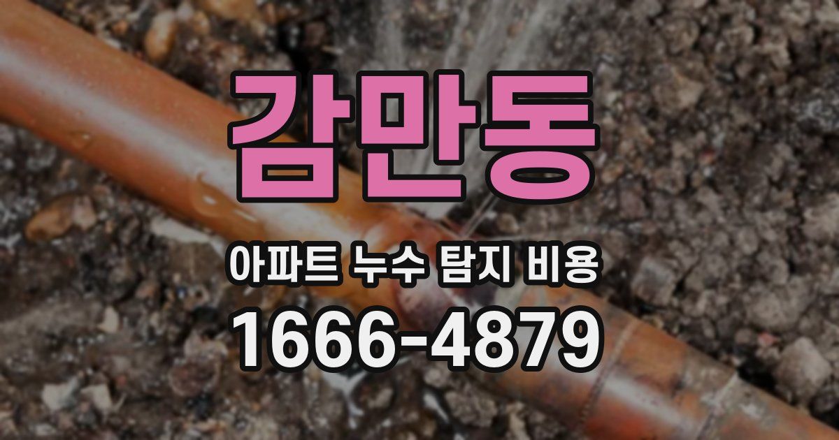 감만동 아파트 누수 탐지 비용