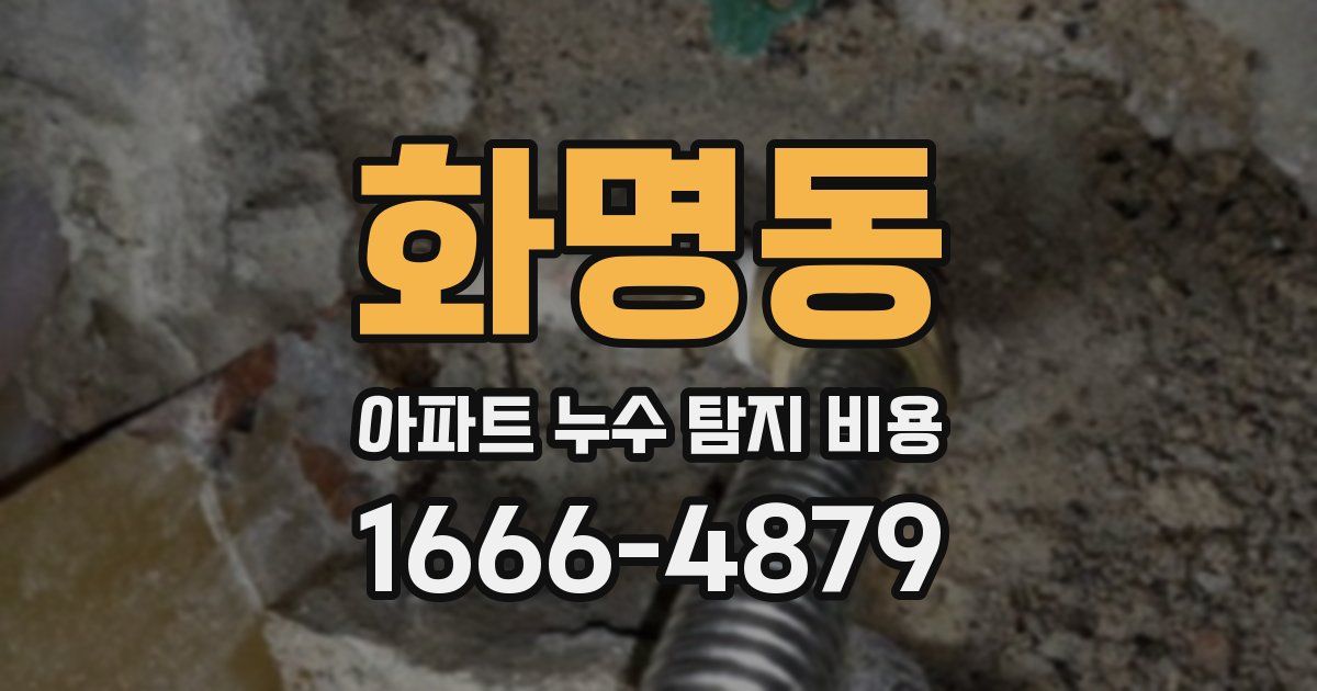 화명동 아파트 누수 탐지 비용