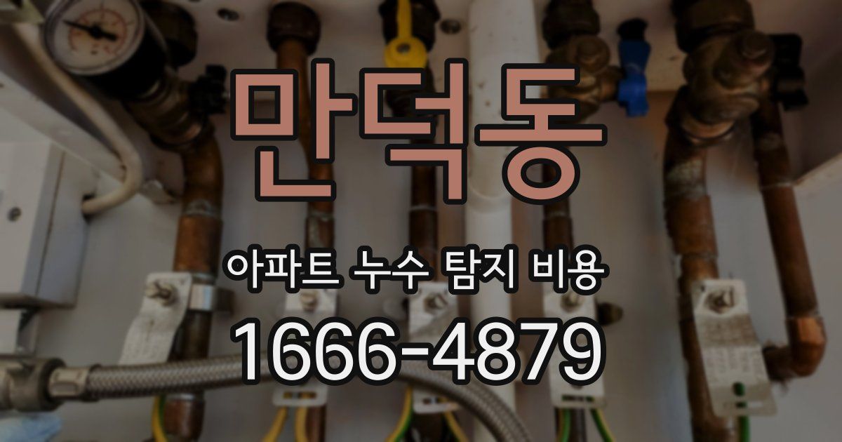 만덕동 아파트 누수 탐지 비용