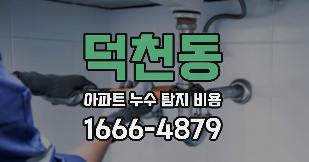 덕천동 아파트 누수 탐지 비용