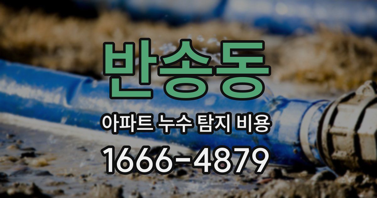 반송동 아파트 누수 탐지 비용