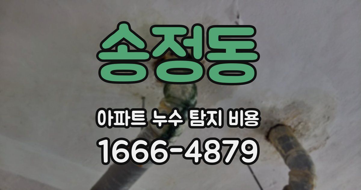 송정동 아파트 누수 탐지 비용