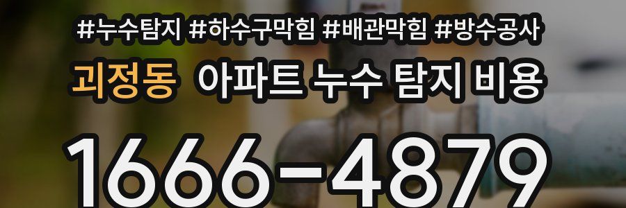 괴정동 아파트 누수 탐지 비용