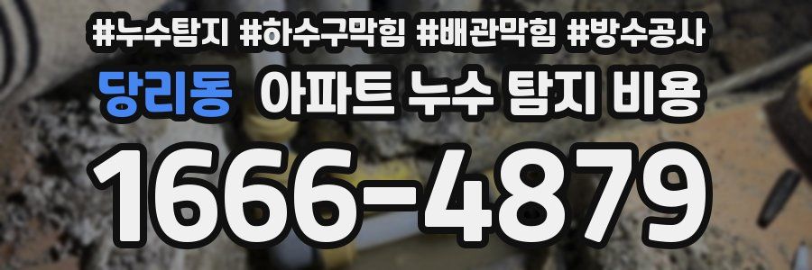 당리동 아파트 누수 탐지 비용