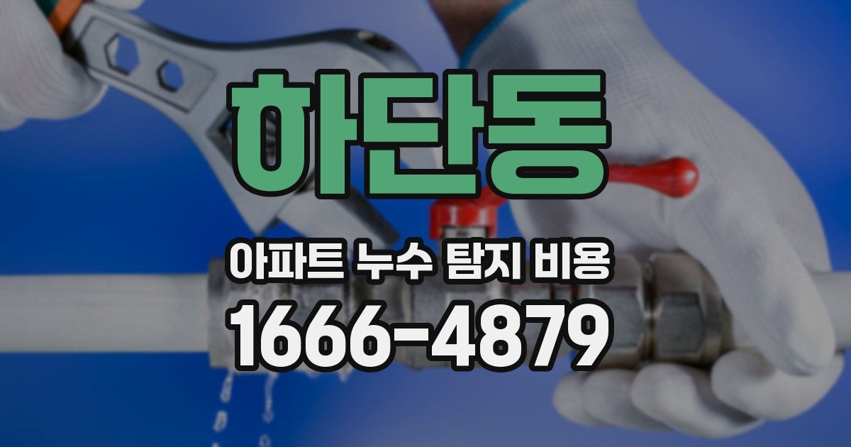 하단동 아파트 누수 탐지 비용