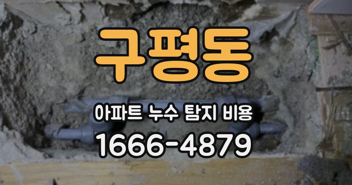 구평동 아파트 누수 탐지 비용