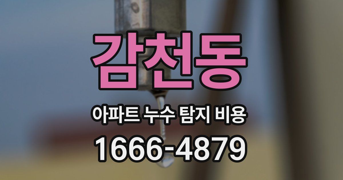 감천동 아파트 누수 탐지 비용