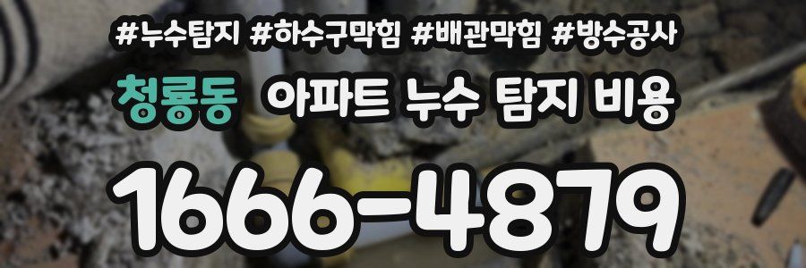 청룡동 아파트 누수 탐지 비용