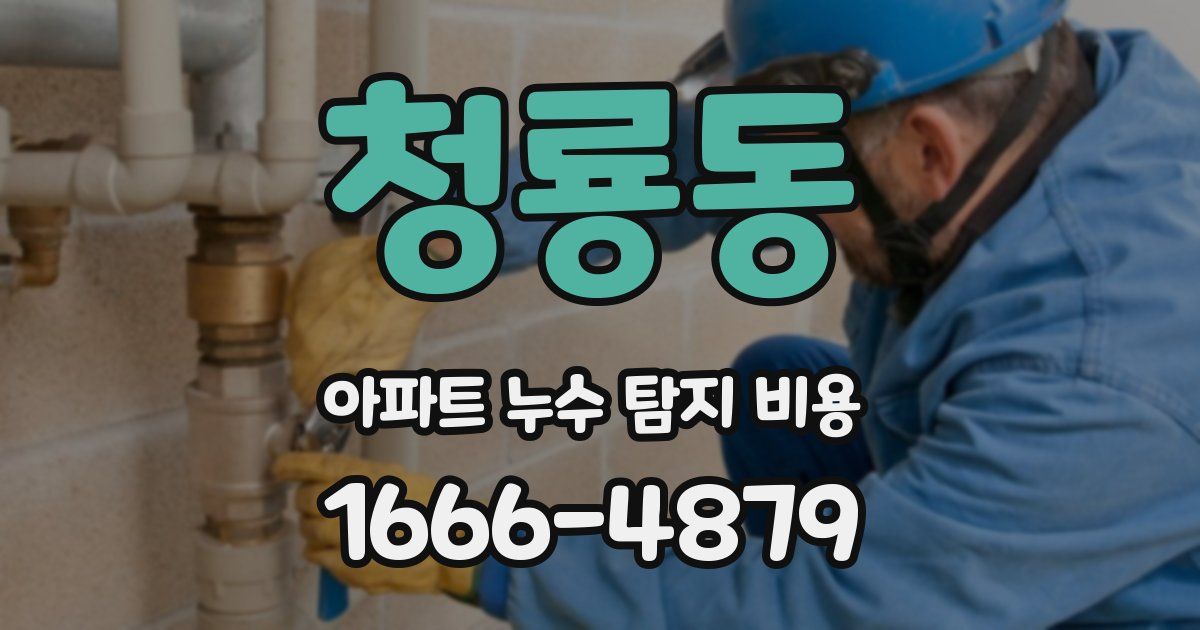 청룡동 아파트 누수 탐지 비용