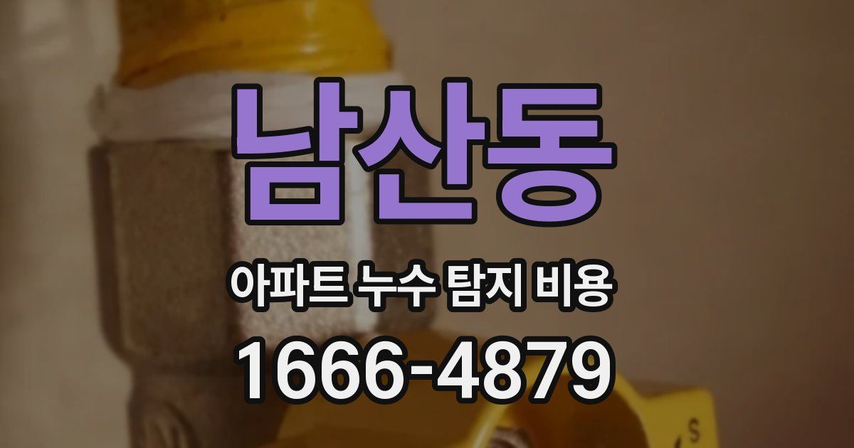 남산동 아파트 누수 탐지 비용