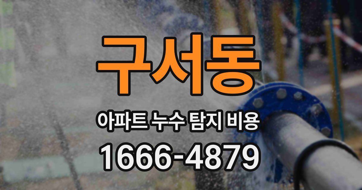 구서동 아파트 누수 탐지 비용