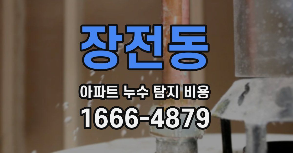 장전동 아파트 누수 탐지 비용