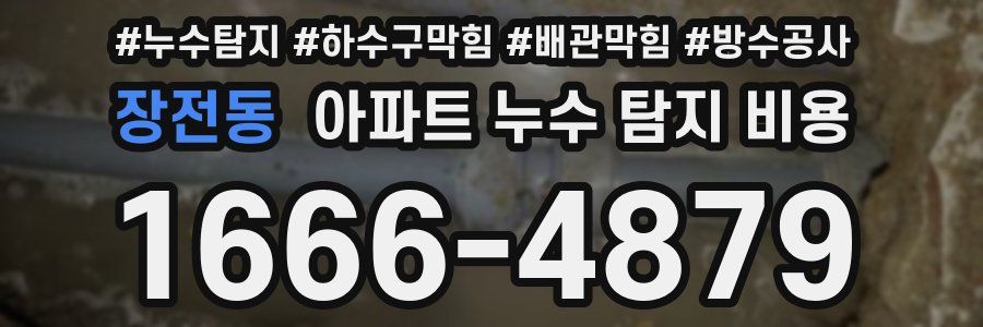장전동 아파트 누수 탐지 비용