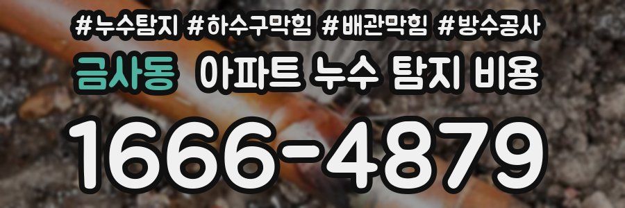 금사동 아파트 누수 탐지 비용