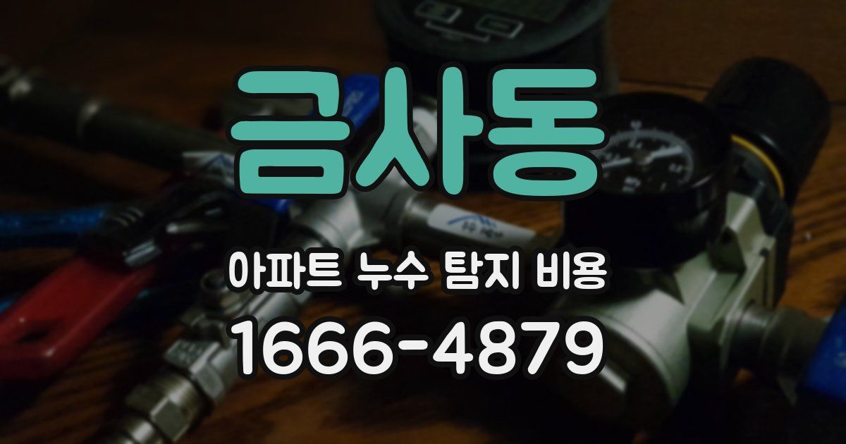 금사동 아파트 누수 탐지 비용