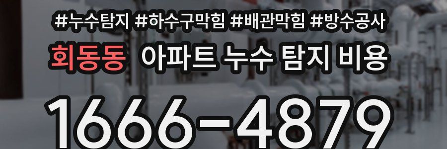 회동동 아파트 누수 탐지 비용