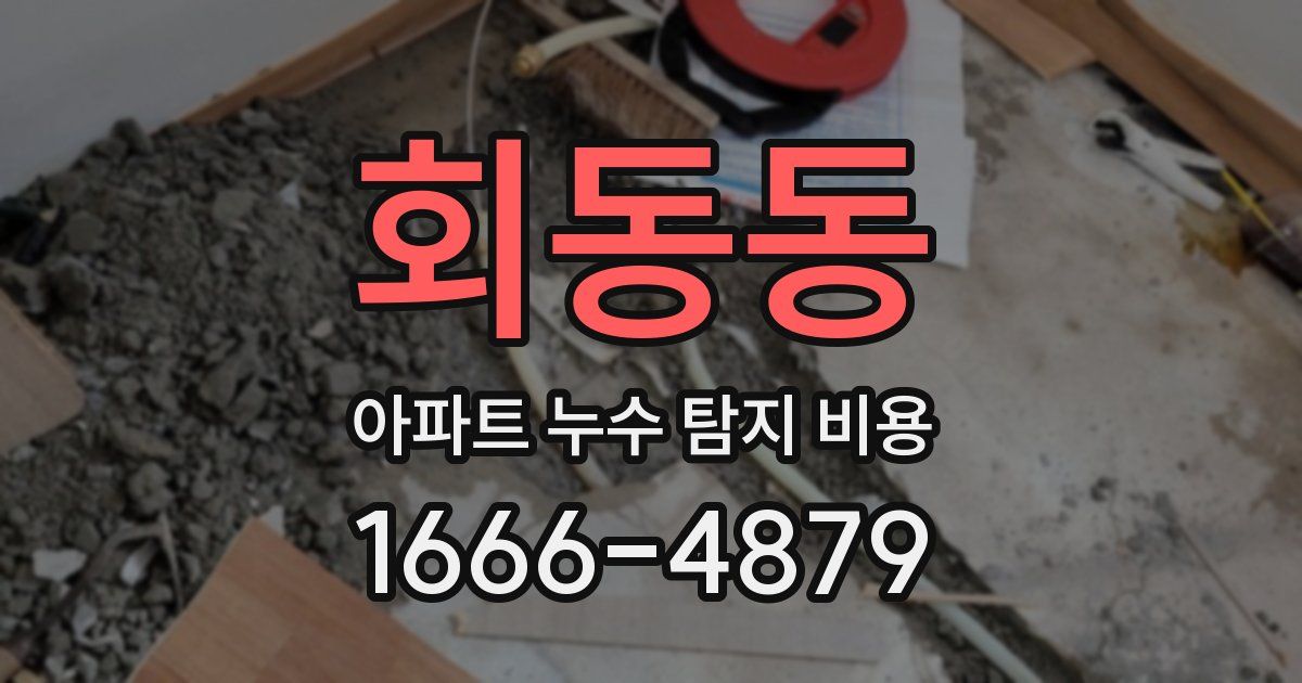 회동동 아파트 누수 탐지 비용