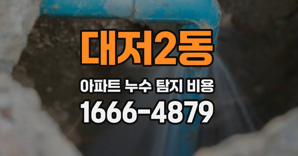 대저2동 아파트 누수 탐지 비용