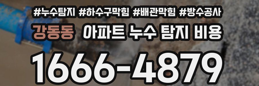 강동동 아파트 누수 탐지 비용