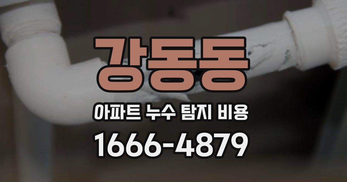 강동동 아파트 누수 탐지 비용